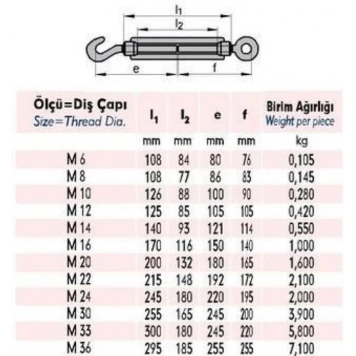M8 Çektirme ( 4 Adet )