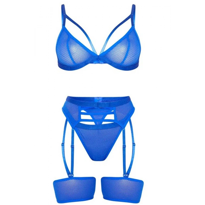 Mavi Fantezi File Jartiyer Takım