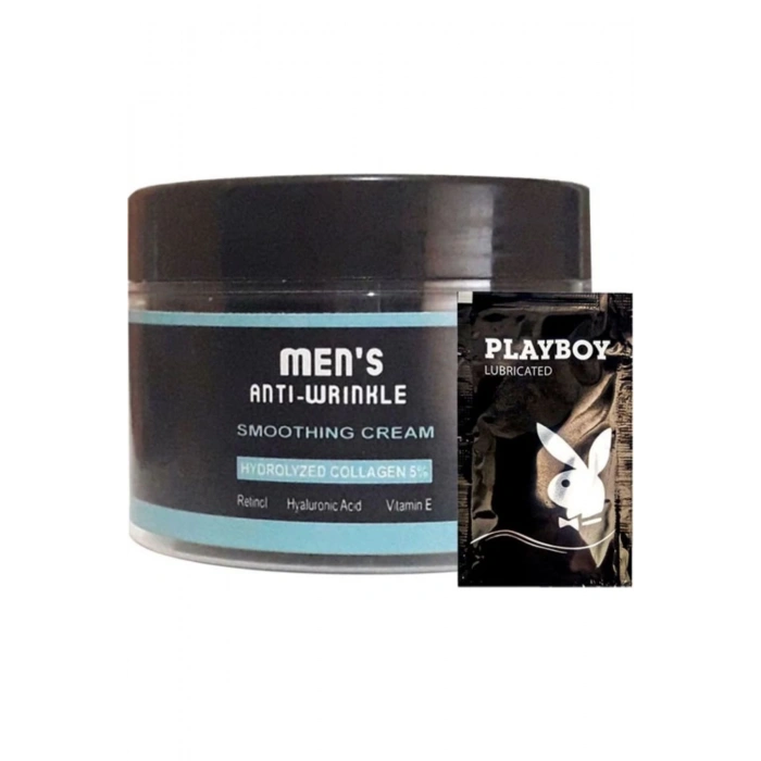 Mens Anti-Wrinkle Smoothing Cream 100 ml Erkek Yüz Ve Cilt Gençlik Bakım Kremi + 1 Hediye Jel 0012