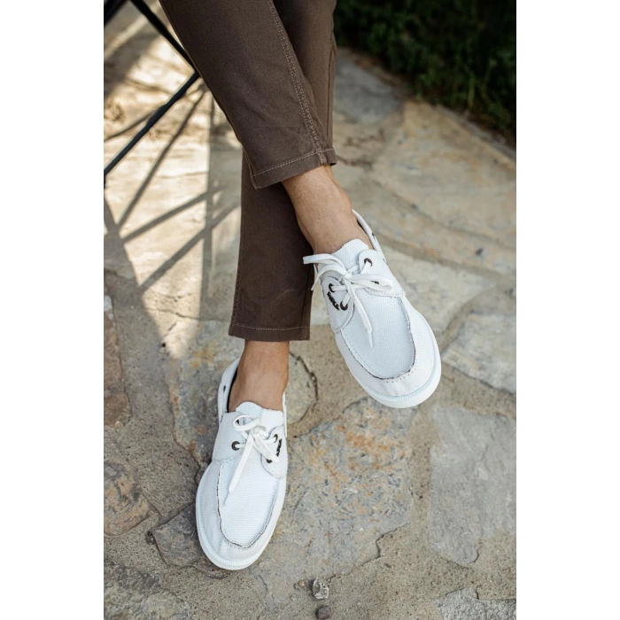 Mevsimlik Keten Ayakkabı  Beyaz