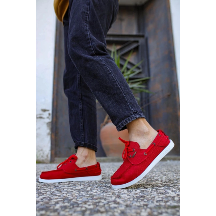 Mevsimlik Keten Ayakkabı  Kırmızı