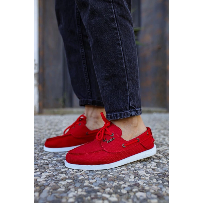 Mevsimlik Keten Ayakkabı  Kırmızı