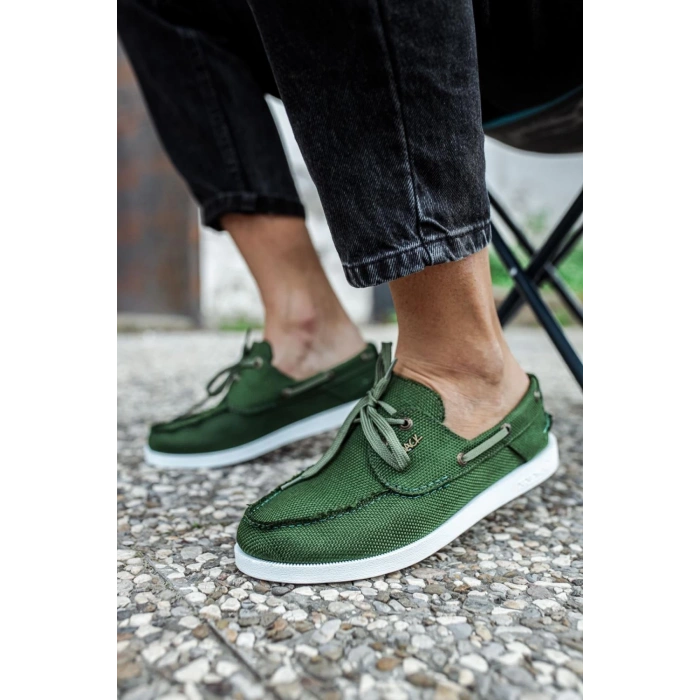 Mevsimlik Keten Ayakkabı  Yeşil