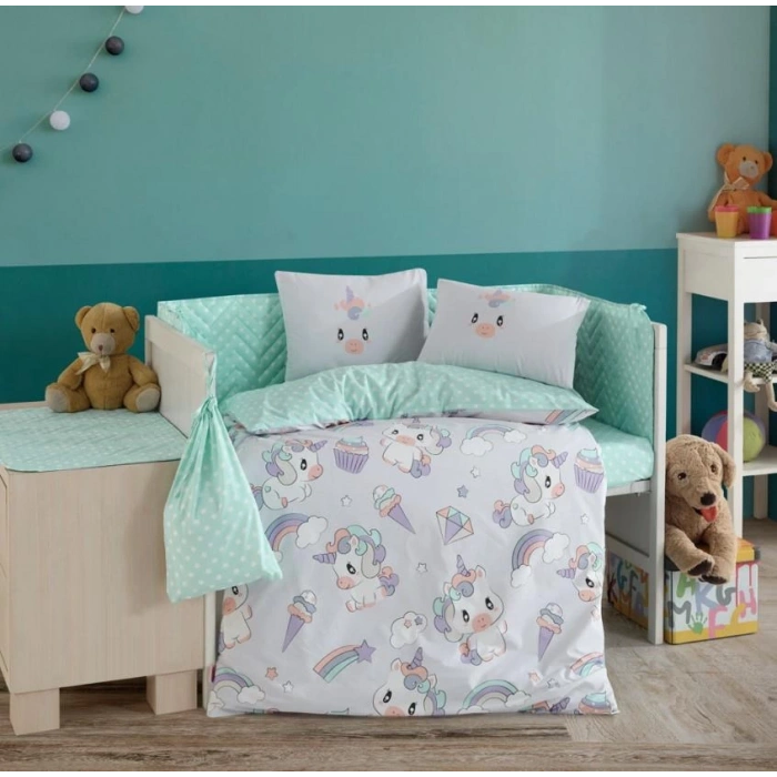 Mila Gri Poplin Bebek Nev Takımı