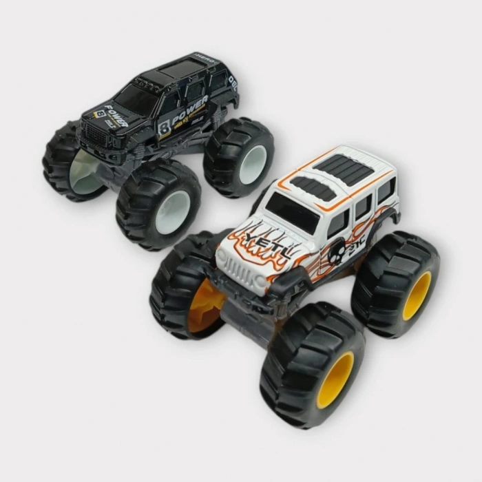 Mini Off-Road Araçlar 2li - Siyah Beyaz