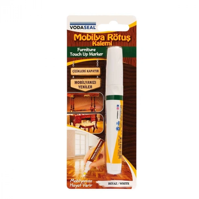 Mobilya Rötuş Kalemi Tekli Beyaz