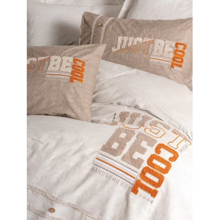 Mood Nakışlı Ranforce Çift Kişilik Nev Takımı Cool Kahve 8680108071168