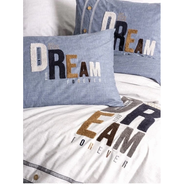 Mood Nakışlı Ranforce Çift Kişilik Nev Takımı Forever Gri 8680108071144