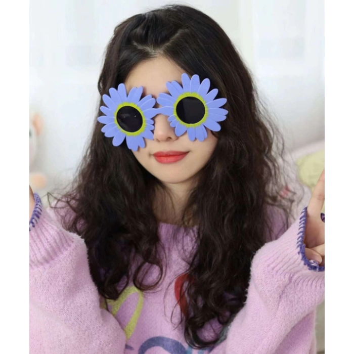 Mor Renk  Şekilli Parti Gözlüğü 18x10 cm