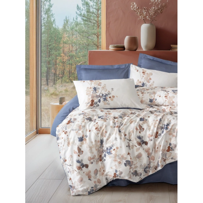 Nebulae İndigo Saten Nev Takımı Çift Kişilik