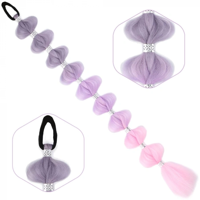 Örgülü Aksesuarlı Lastikli At Kuyruğu / ACM06