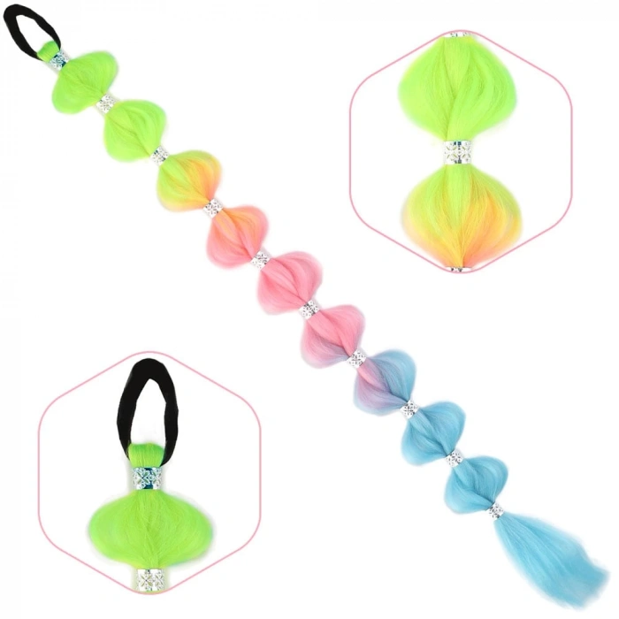 Örgülü Aksesuarlı Lastikli At Kuyruğu / ACM07