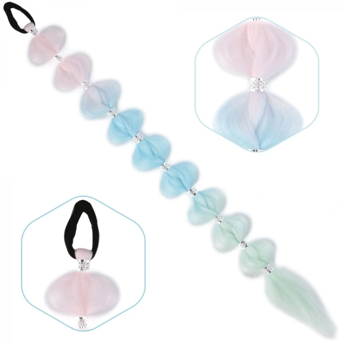 Örgülü Aksesuarlı Lastikli At Kuyruğu / ACM08