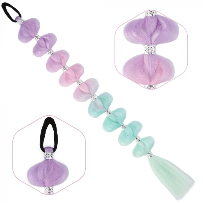 Örgülü Aksesuarlı Lastikli At Kuyruğu / ACM14