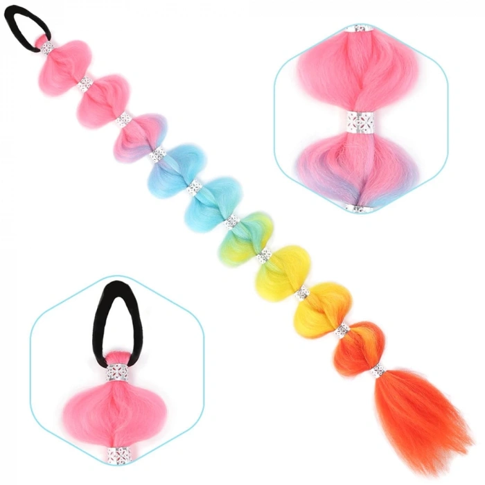 Örgülü Aksesuarlı Lastikli At Kuyruğu / ACM16