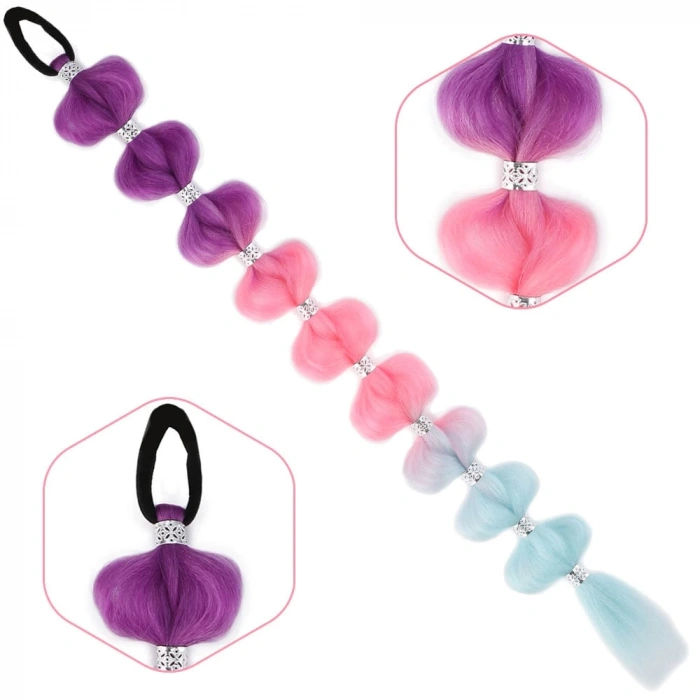 Örgülü Aksesuarlı Lastikli At Kuyruğu / ACM19