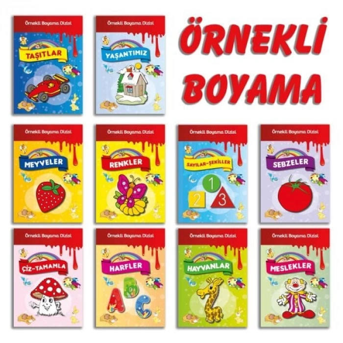 Örnekli Boyama Dizisi 10  Set