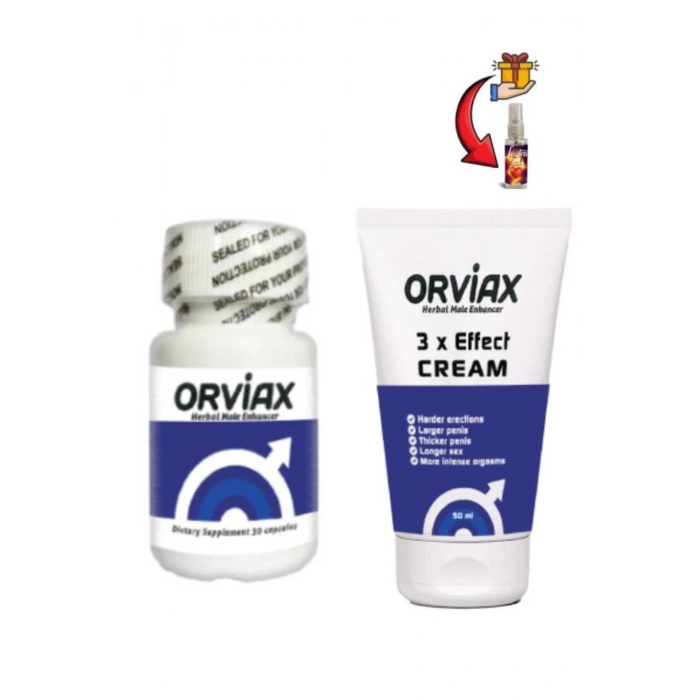 Orviax Büy.ütücülü Ser.tleştiricili Takviye Set 30lu x 1 adet+Lustra Masaj Yağı ile 30 ml
