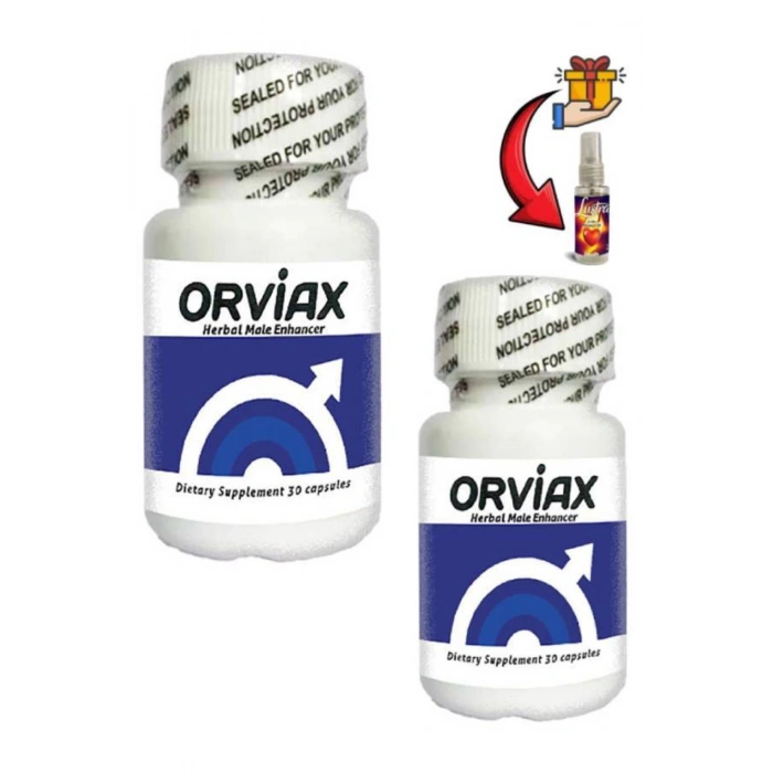 Orviax Erkekler İçin lü sel Boyutlandırıcı Takviye 30lu x 2 ad+Lustra Masaj Yağı
