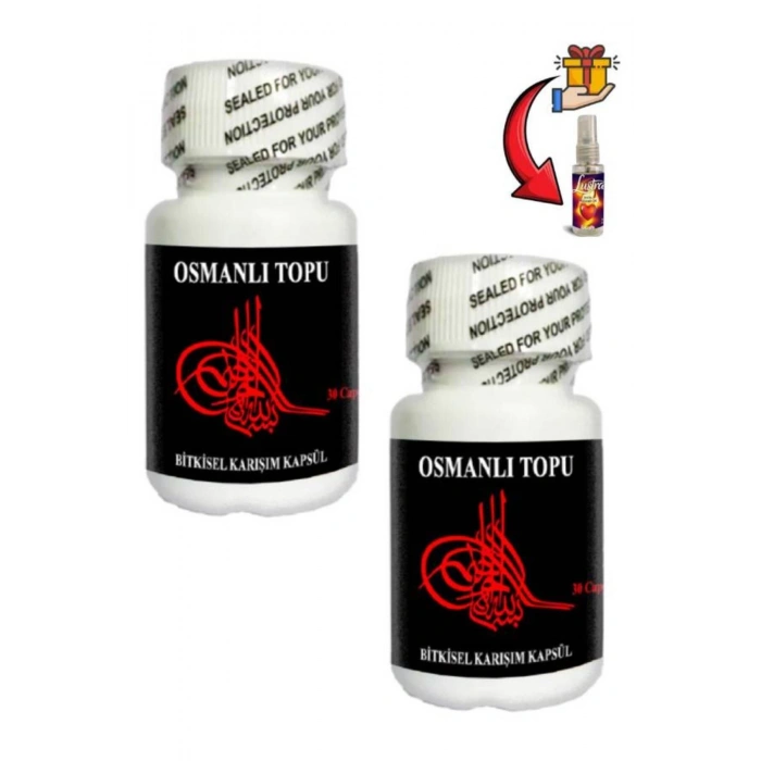 Osmanlı Topu Erkeklerin Pe.nis Sertleşmeye Yeni Takviye 30lu x 2 ad + Lustra Masaj Yağı