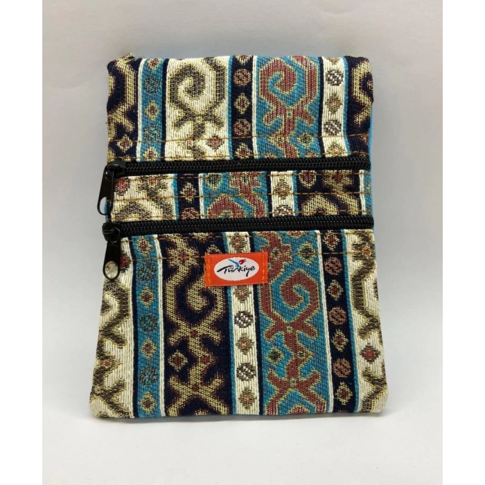 Otantik Desenli Fermuarlı Askılı Çanta Özel Dikim