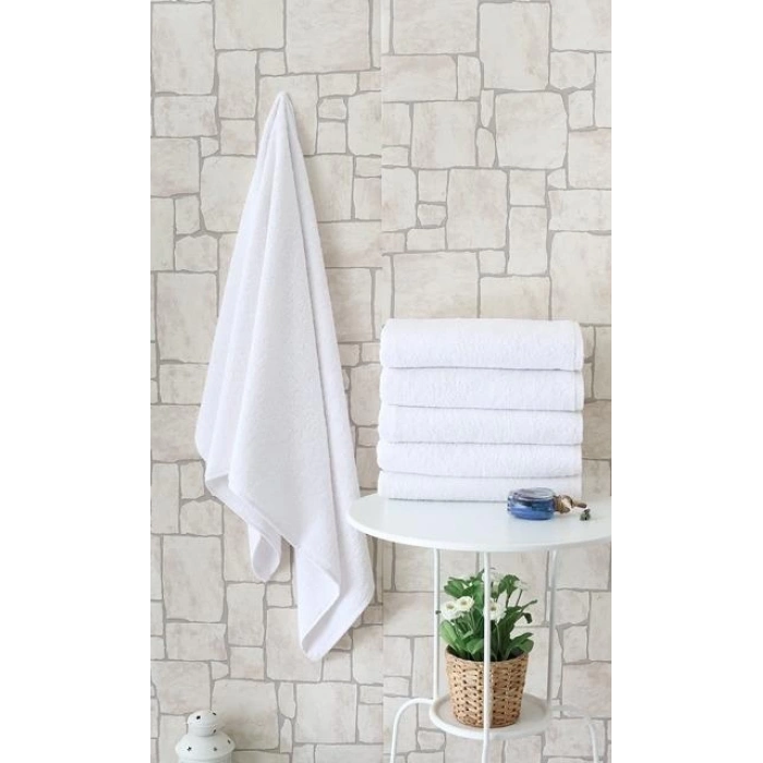 Otel Tipi 6lı 70x140 Banyo Havlusu Beyaz
