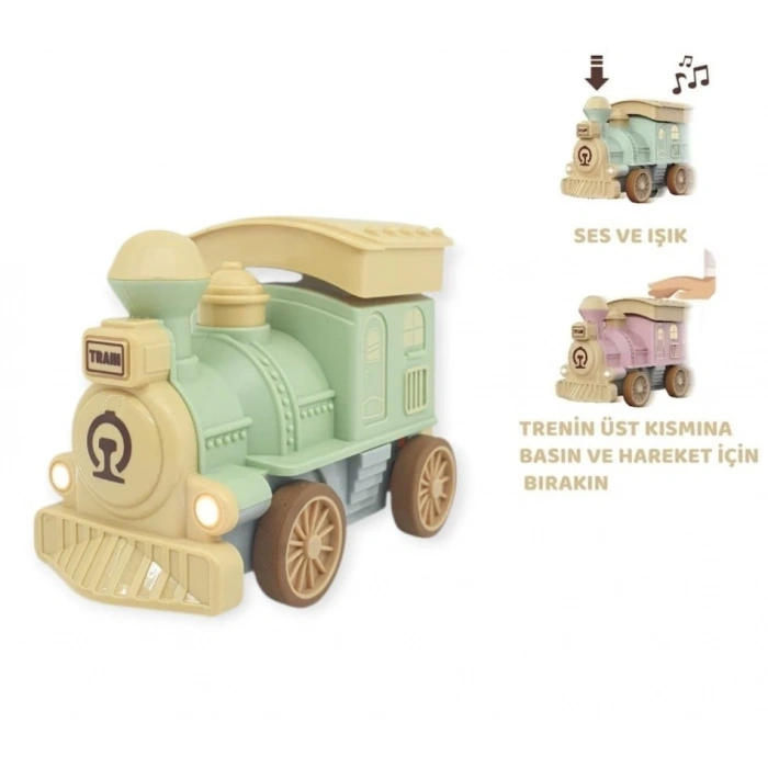 Oyuncak Tren Işıklı Sesli Bas Gitsin 14cm - YEŞİL - 8068A