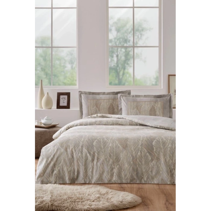 Özdilek Çift Kişilik Ranforce Nev Takımı Folha De Ouro Bej