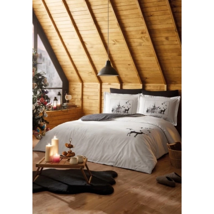 Özdilek Çift Kişilik Ranforce Nev Takımı Natural Leza Gri