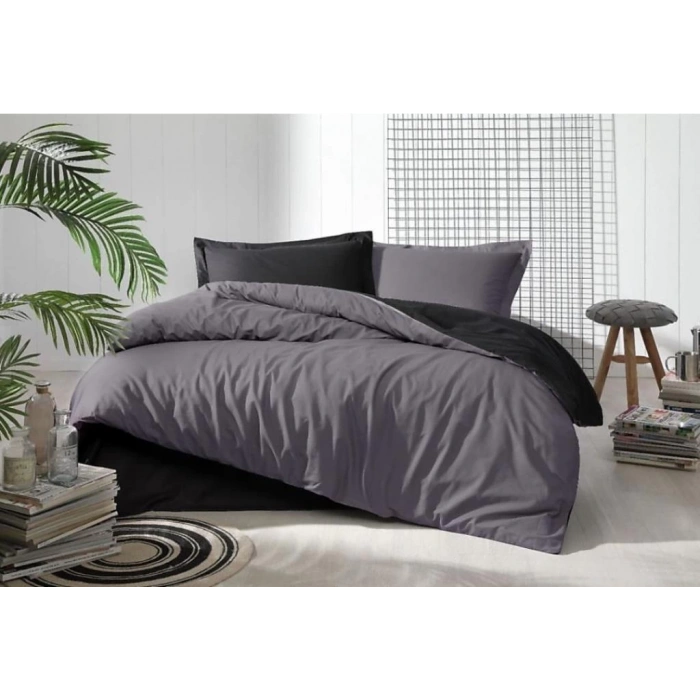 Özdilek Çift Kişilik Ranforce Nev Takımı Colourist Antrasit Siyah