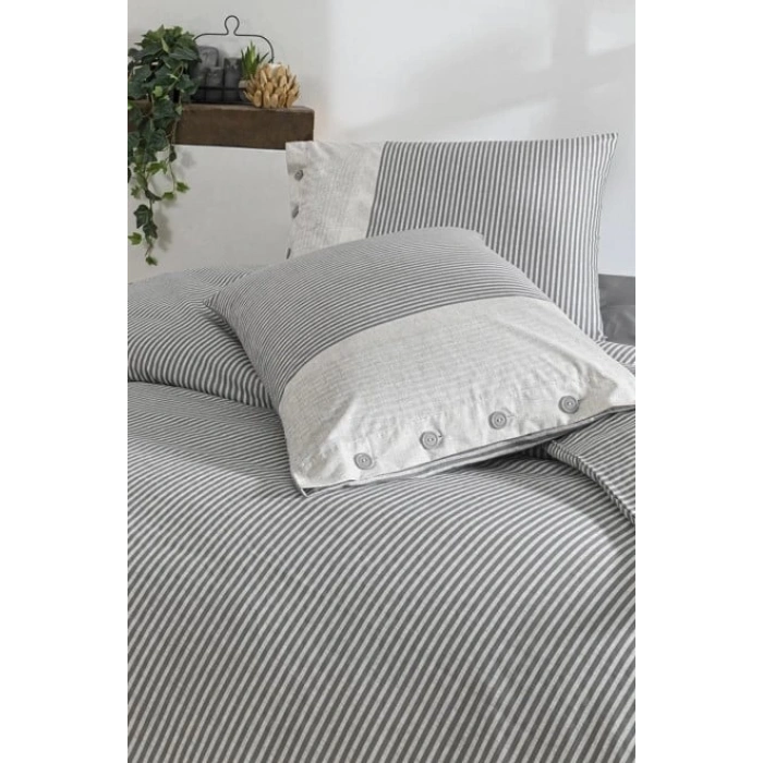 Özdilek Çift Kişilik Ranforce Nevresim Takımı Natural Line Gri