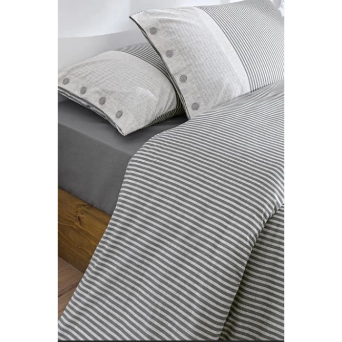 Özdilek Çift Kişilik Ranforce Nevresim Takımı Natural Line Gri