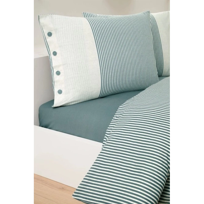 Özdilek Çift Kişilik Ranforce Nev Takımı Natural Line Mavi