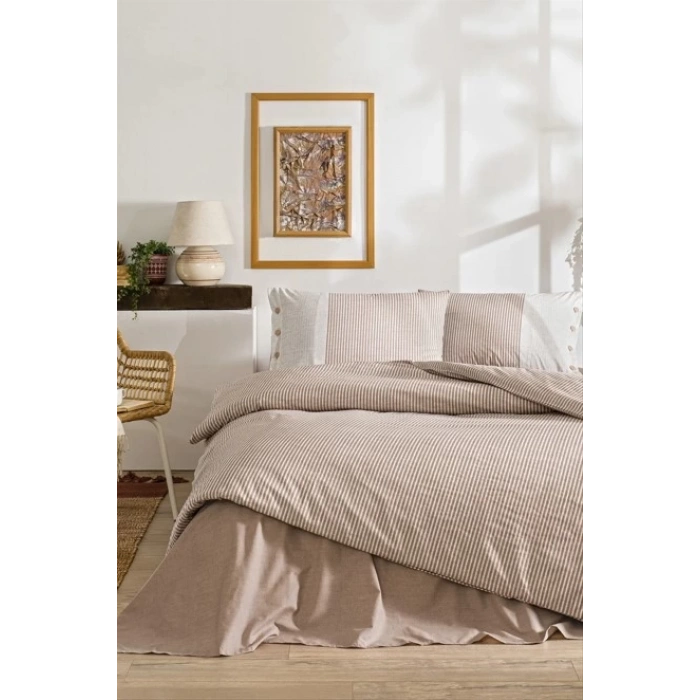 Özdilek Çift Kişilik Ranforce Nev Takımı Natural Line Somon