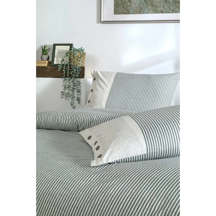 Özdilek Çift Kişilik Ranforce Nevresim Takımı Natural Line Yeşil