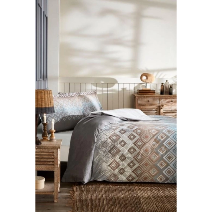 Özdilek Çift Kişilik Ranforce Nev Takımı Pietre Mavi