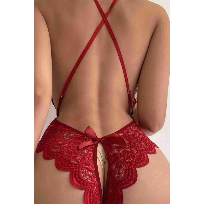 Özel Bölgesi Açık Dantelli  Fantazi Babydoll