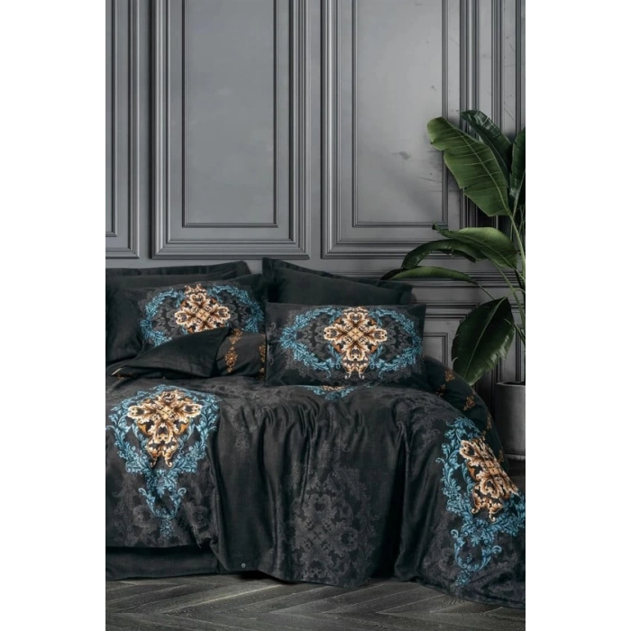 Palace Saten Çift Kişilik Nev Takımı Dorhan Siyah