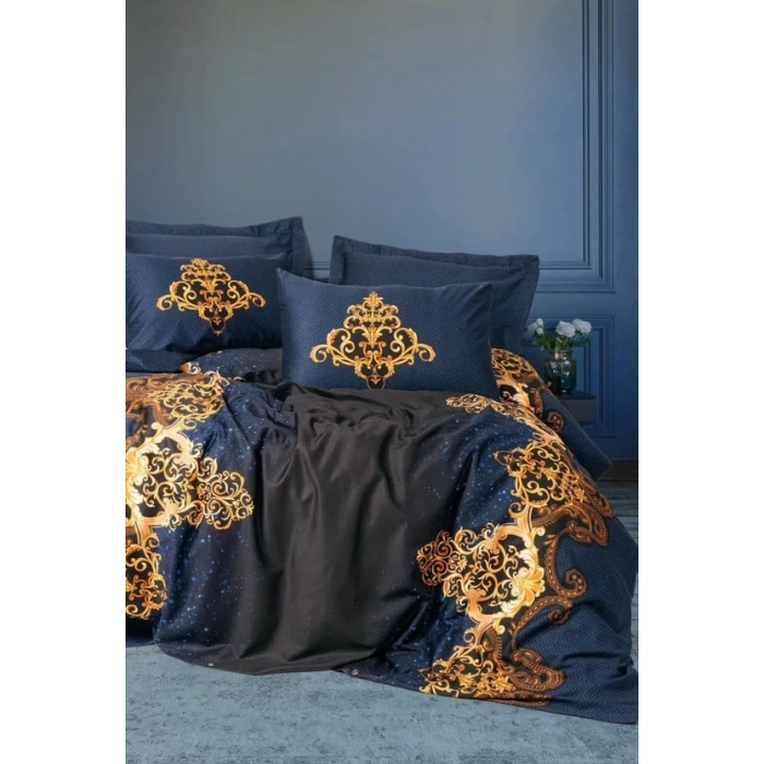 Palace Saten Çift Kişilik Nev Takımı Tutsu Lacivert