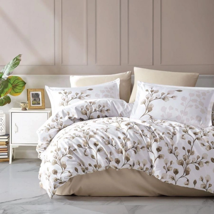 Pamuk Saten Çift Kişilik Nev Takımı Puha v1 Bej