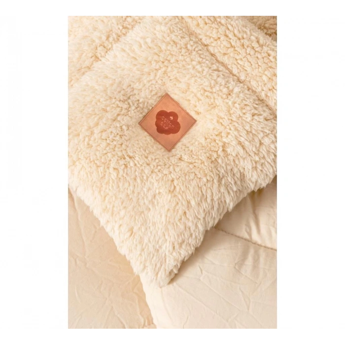 Peluş Çift Kişilik Yorgan Krem