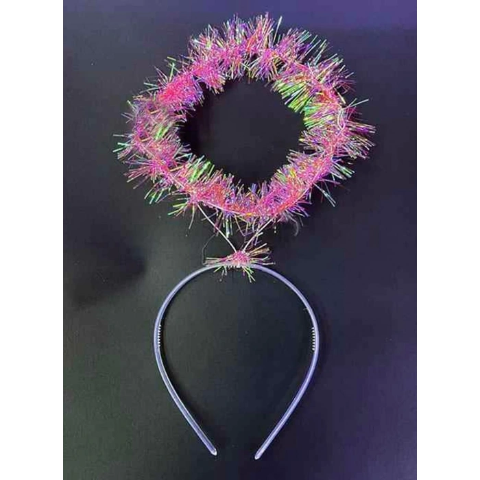 Pembe Metalize Melek Hare Taç Çocuk Yetişkin Uyumlu