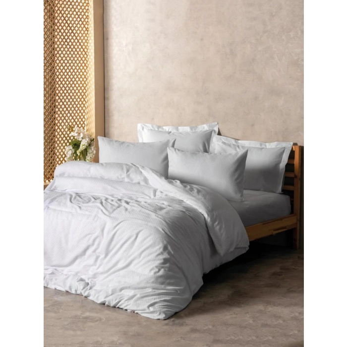 Plaid Çift Kişilik Nev Takımı Beyaz