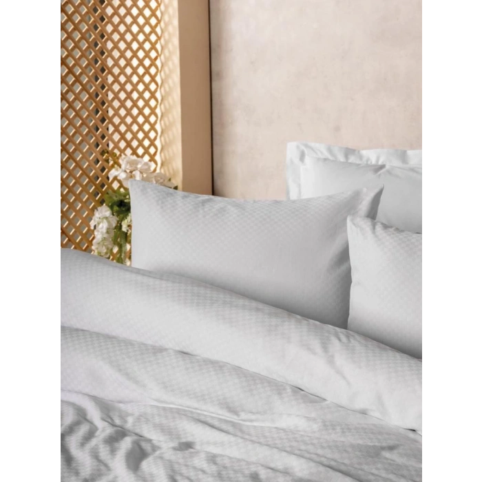 Plaid Çift Kişilik Nev Takımı Beyaz