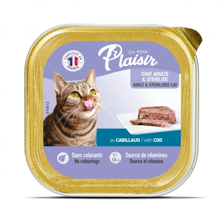 Plaisir Morina Balıklı Pate Kısırlaştırılmış ve Yetişkin Kedi Yaş sı 100 Gr