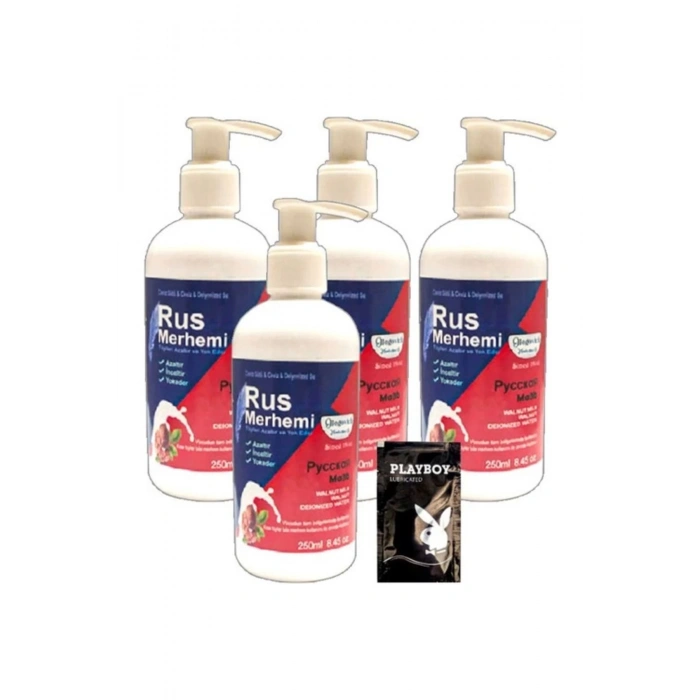 Playboy 4lüx 250 ml Tüy Dökücü Krem Ceviz Sütlü & Cevizli Rus Merhemi + Yanında Jel - 000031KI