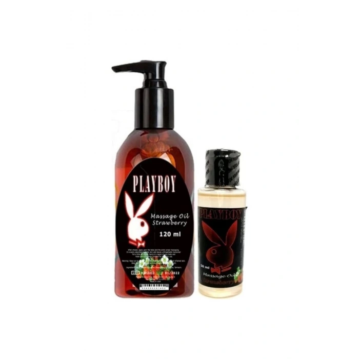 Playboy Aromaterapi Çilek Massage Oil 120 ml Çilek Aromalı Massage Vücut Masaj Yağı 50 ml