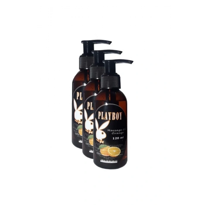 Playboy Orange Flavored Massage Oil Portakal Aromalı Vücut Masaj Yağı 120 ml 3 Adet
