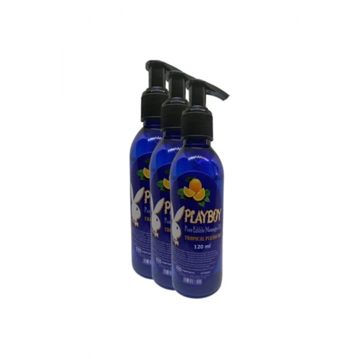 Playboy Pure Edible Massage Oil 120ml Portakal Aromalı Masaj Yağı 3 Adet