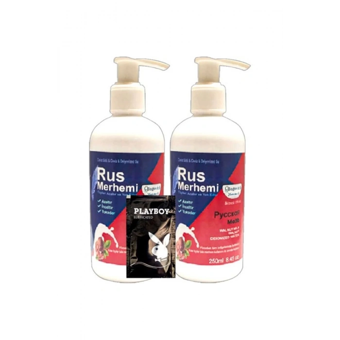 Playboy Tüy Dökücü Krem2 Adet x 250 ml Ceviz Sütlü & Cevizli Rus Merhemi + Yanında Jel - 000031KI